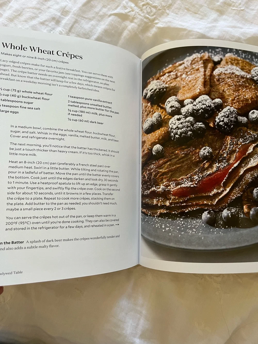 The Newlywed Table Cookbook Hardcover by Maria Zizka Cream & Gold